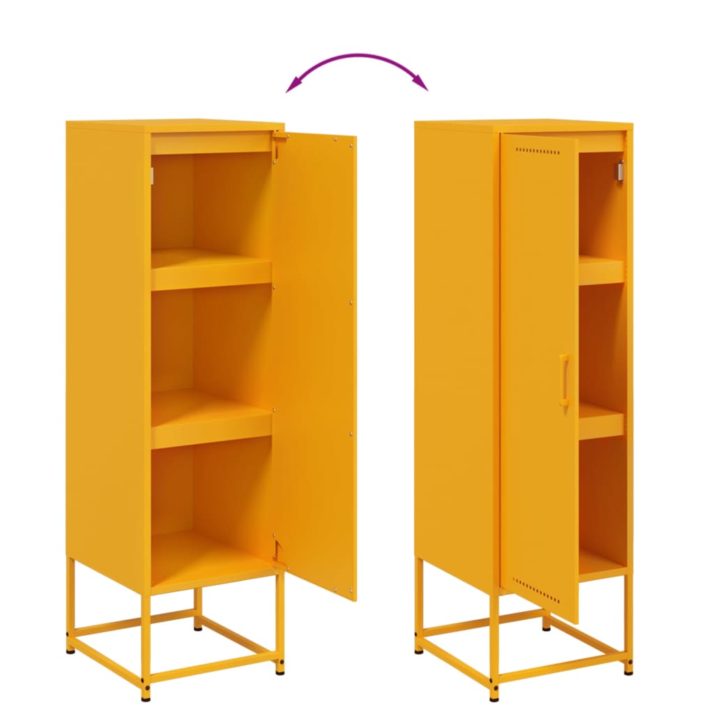 Highboard Mustard Yellow 36x39x123 cm Steel