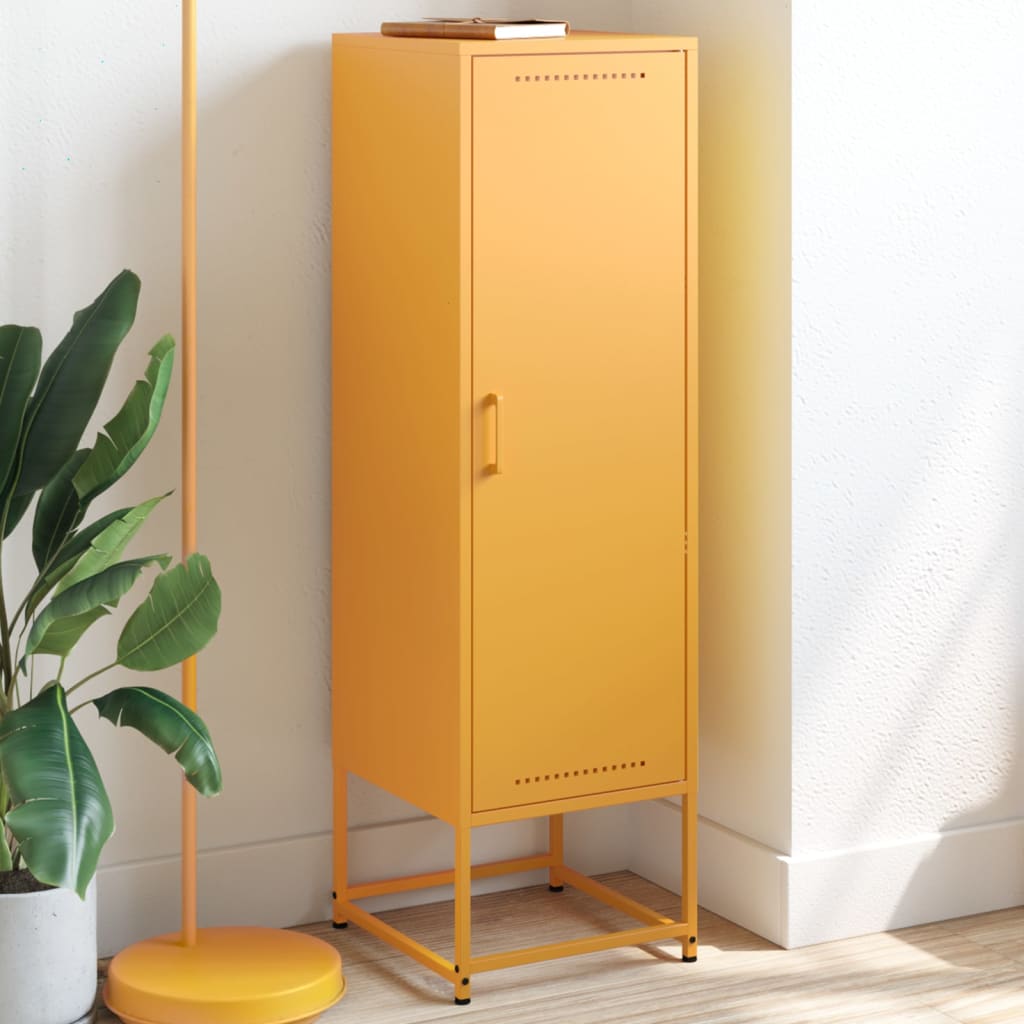 Highboard Mustard Yellow 36x39x123 cm Steel