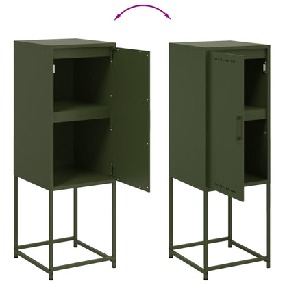 Highboard Olive Green 36x39x107 cm Steel