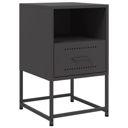 Bedside Cabinets 2 pcs Black 36x39x60.5 cm Steel