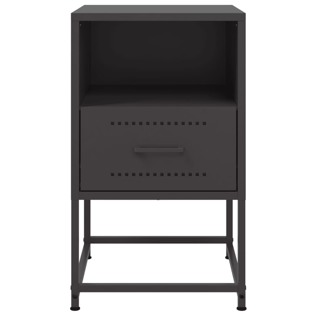 Bedside Cabinets 2 pcs Black 36x39x60.5 cm Steel