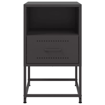 Bedside Cabinets 2 pcs Black 36x39x60.5 cm Steel