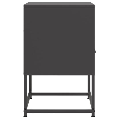 Bedside Cabinets 2 pcs Black 36x39x60.5 cm Steel