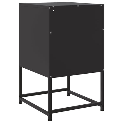 Bedside Cabinets 2 pcs Black 36x39x60.5 cm Steel