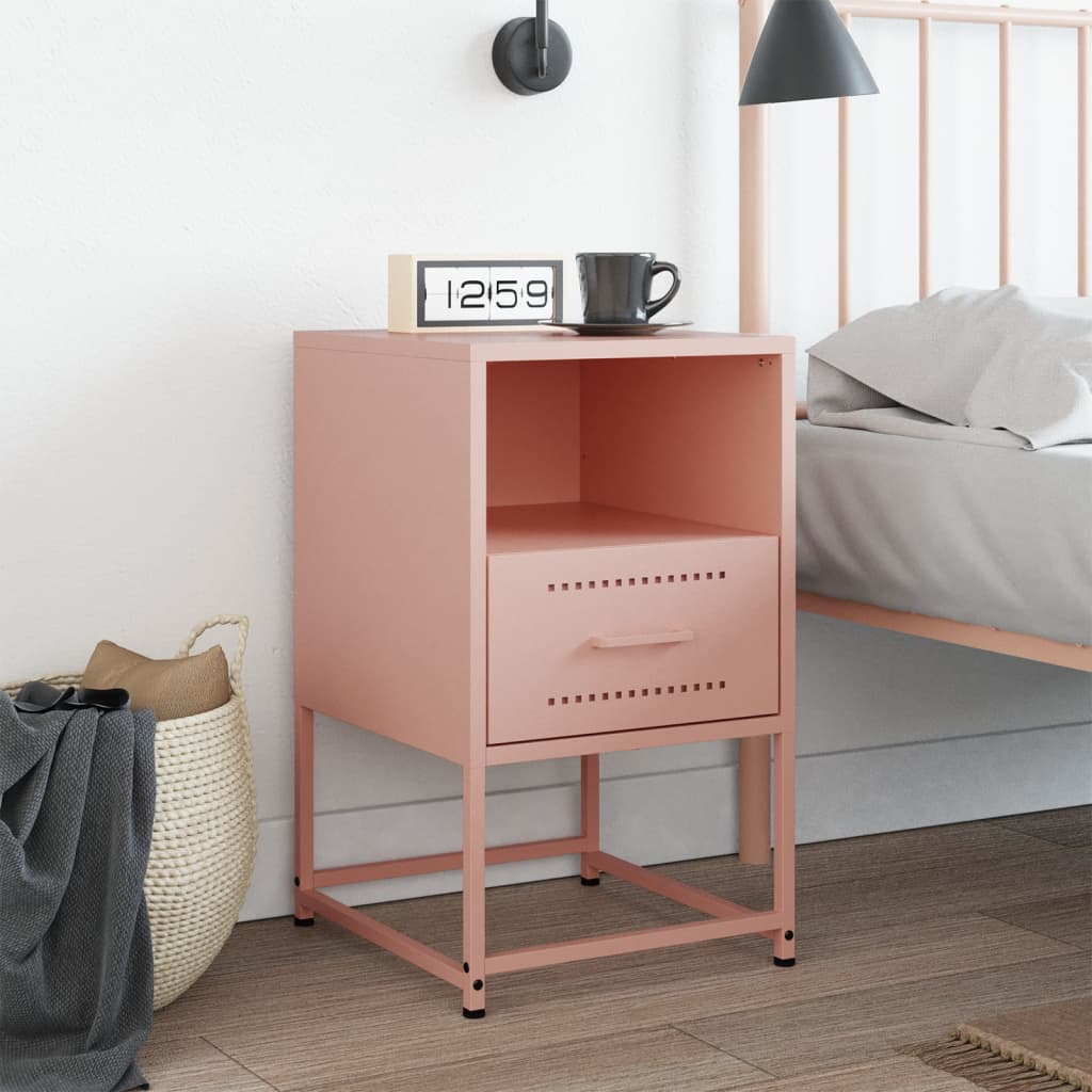 Bedside Cabinet Pink 36x39x60.5 cm Steel