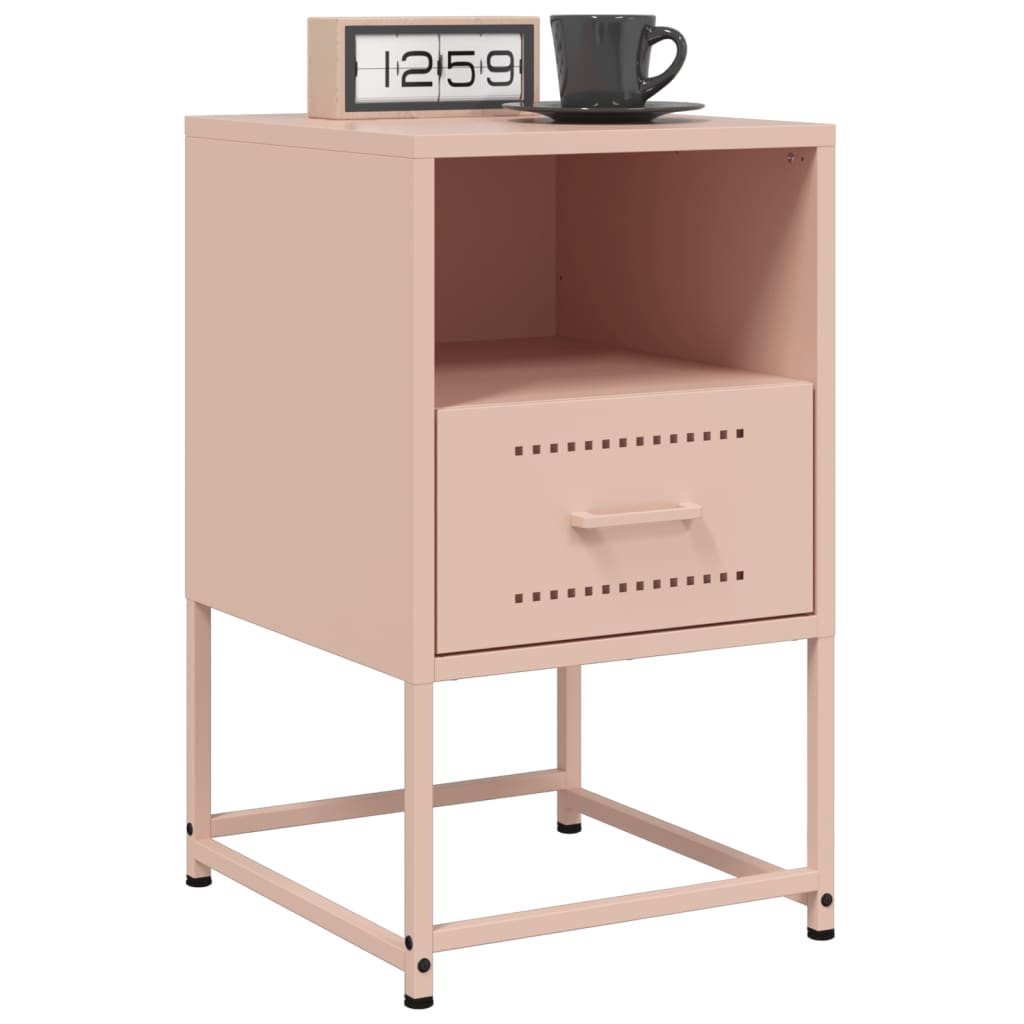 Bedside Cabinet Pink 36x39x60.5 cm Steel