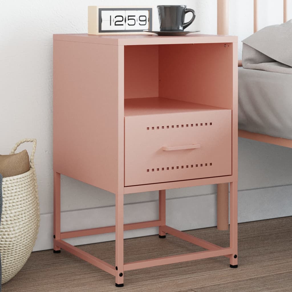 Bedside Cabinet Pink 36x39x60.5 cm Steel