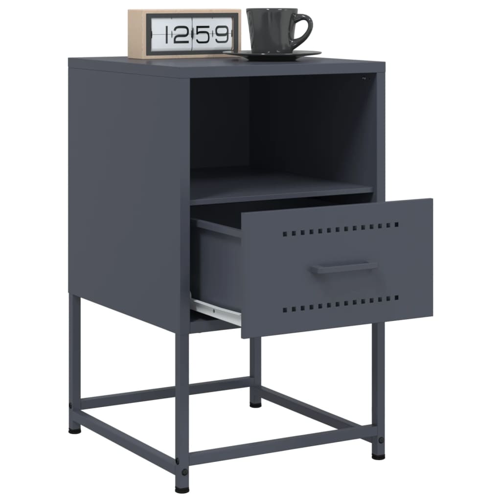 Bedside Cabinet Anthracite 36x39x60.5 cm Steel