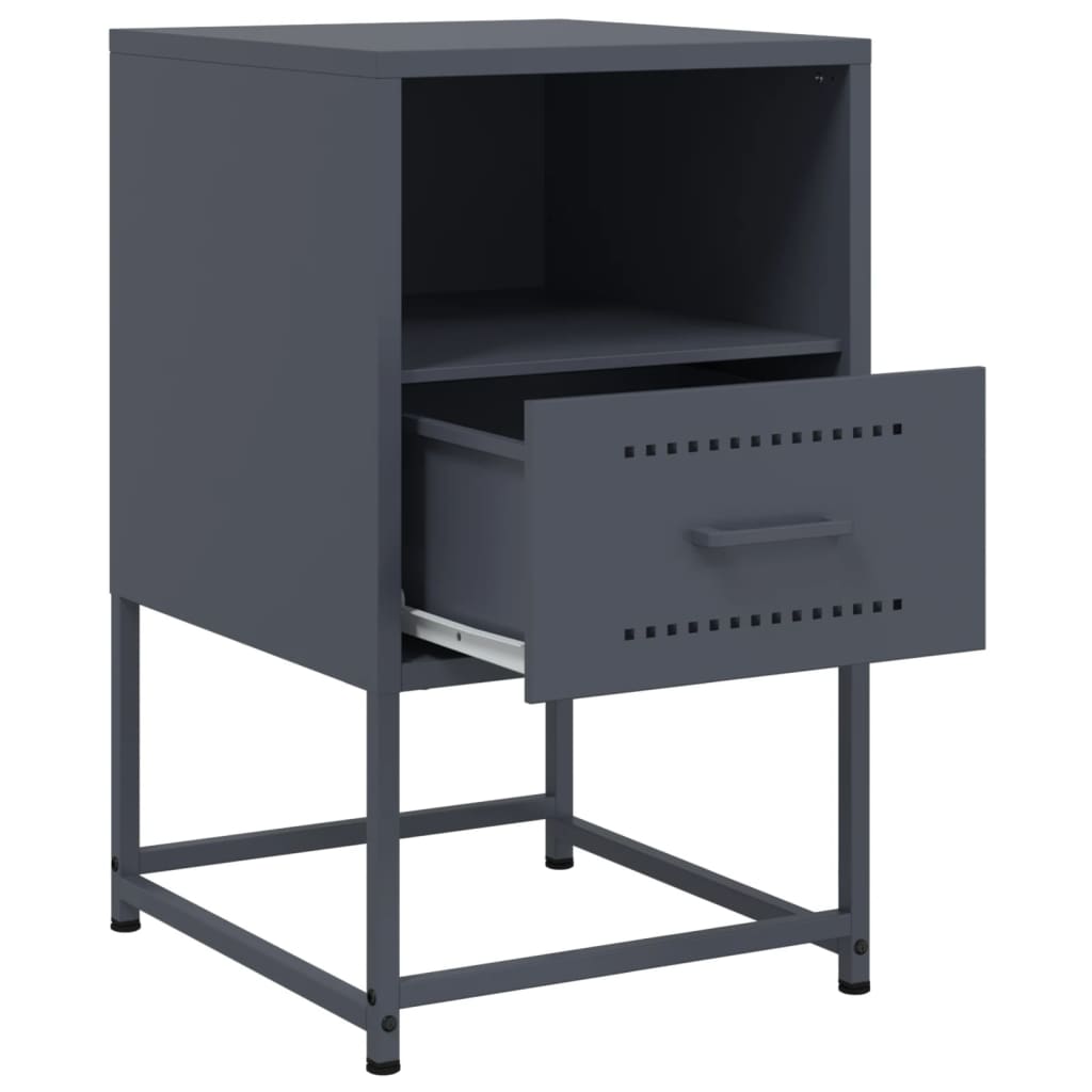 Bedside Cabinet Anthracite 36x39x60.5 cm Steel