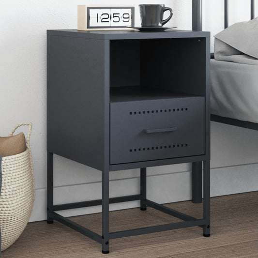 Bedside Cabinet Anthracite 36x39x60.5 cm Steel