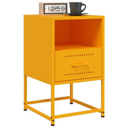 Bedside Cabinet Mustard Yellow 36x39x60.5 cm Steel