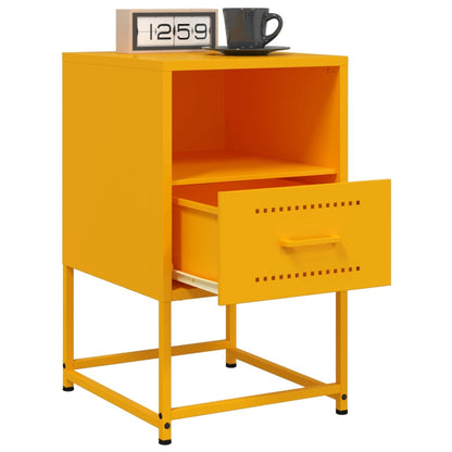 Bedside Cabinet Mustard Yellow 36x39x60.5 cm Steel