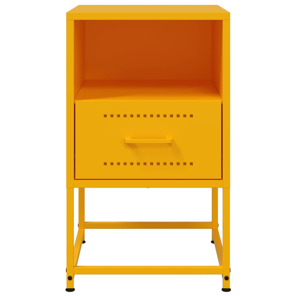 Bedside Cabinet Mustard Yellow 36x39x60.5 cm Steel