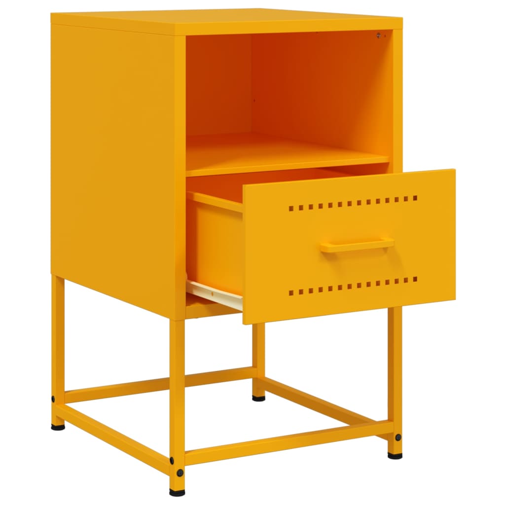 Bedside Cabinet Mustard Yellow 36x39x60.5 cm Steel