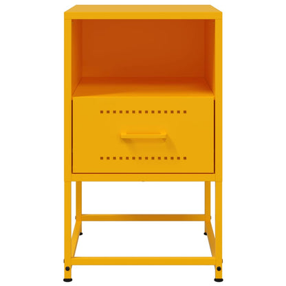 Bedside Cabinets 2 pcs Mustard Yellow 36x39x60.5 cm Steel