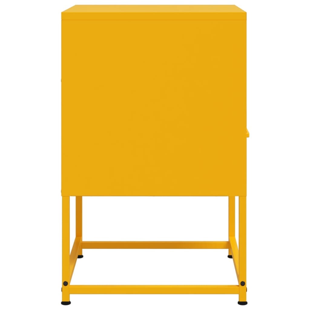 Bedside Cabinets 2 pcs Mustard Yellow 36x39x60.5 cm Steel