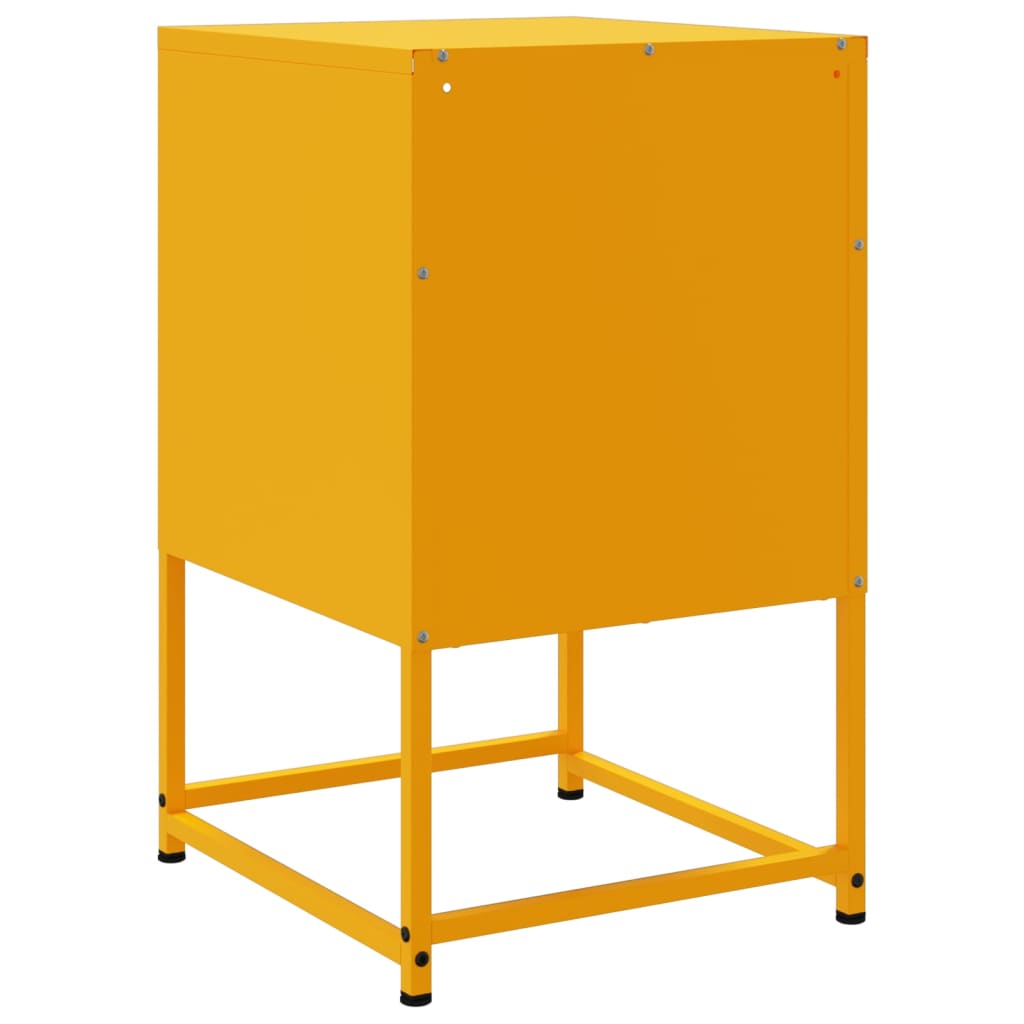 Bedside Cabinets 2 pcs Mustard Yellow 36x39x60.5 cm Steel