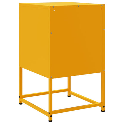 Bedside Cabinets 2 pcs Mustard Yellow 36x39x60.5 cm Steel