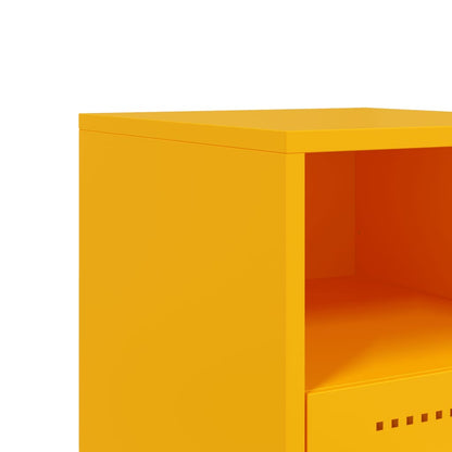 Bedside Cabinets 2 pcs Mustard Yellow 36x39x60.5 cm Steel