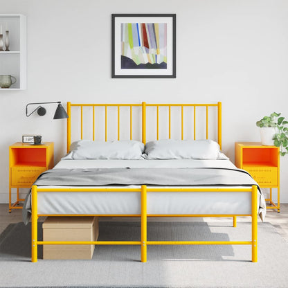 Bedside Cabinets 2 pcs Mustard Yellow 36x39x60.5 cm Steel