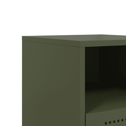 Bedside Cabinet Olive Green 36x39x60.5 cm Steel