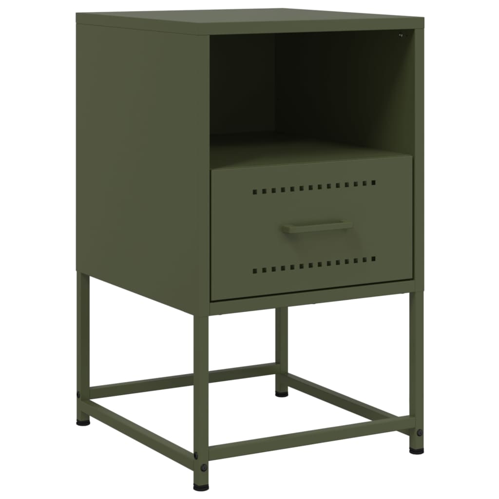 Bedside Cabinets 2 pcs Olive Green 36x39x60.5 cm Steel