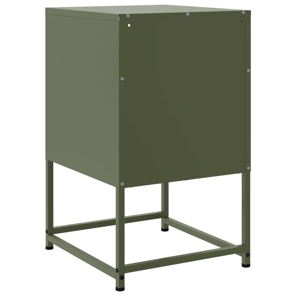 Bedside Cabinets 2 pcs Olive Green 36x39x60.5 cm Steel