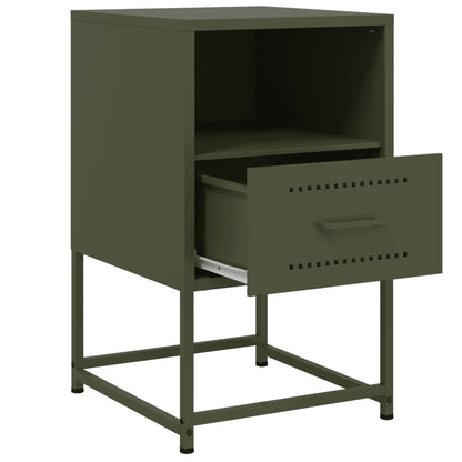 Bedside Cabinets 2 pcs Olive Green 36x39x60.5 cm Steel