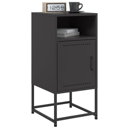 Bedside Cabinet Black 36x39x78 cm Steel