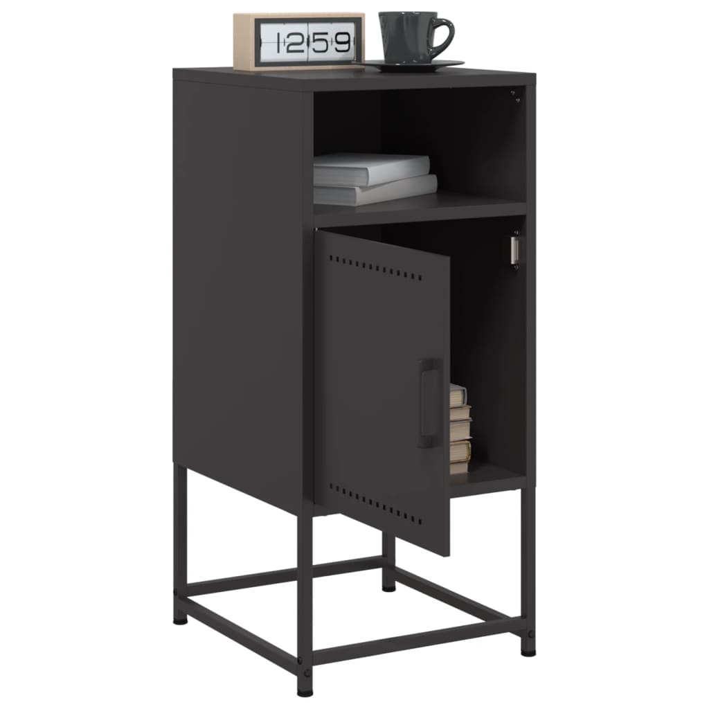 Bedside Cabinet Black 36x39x78 cm Steel