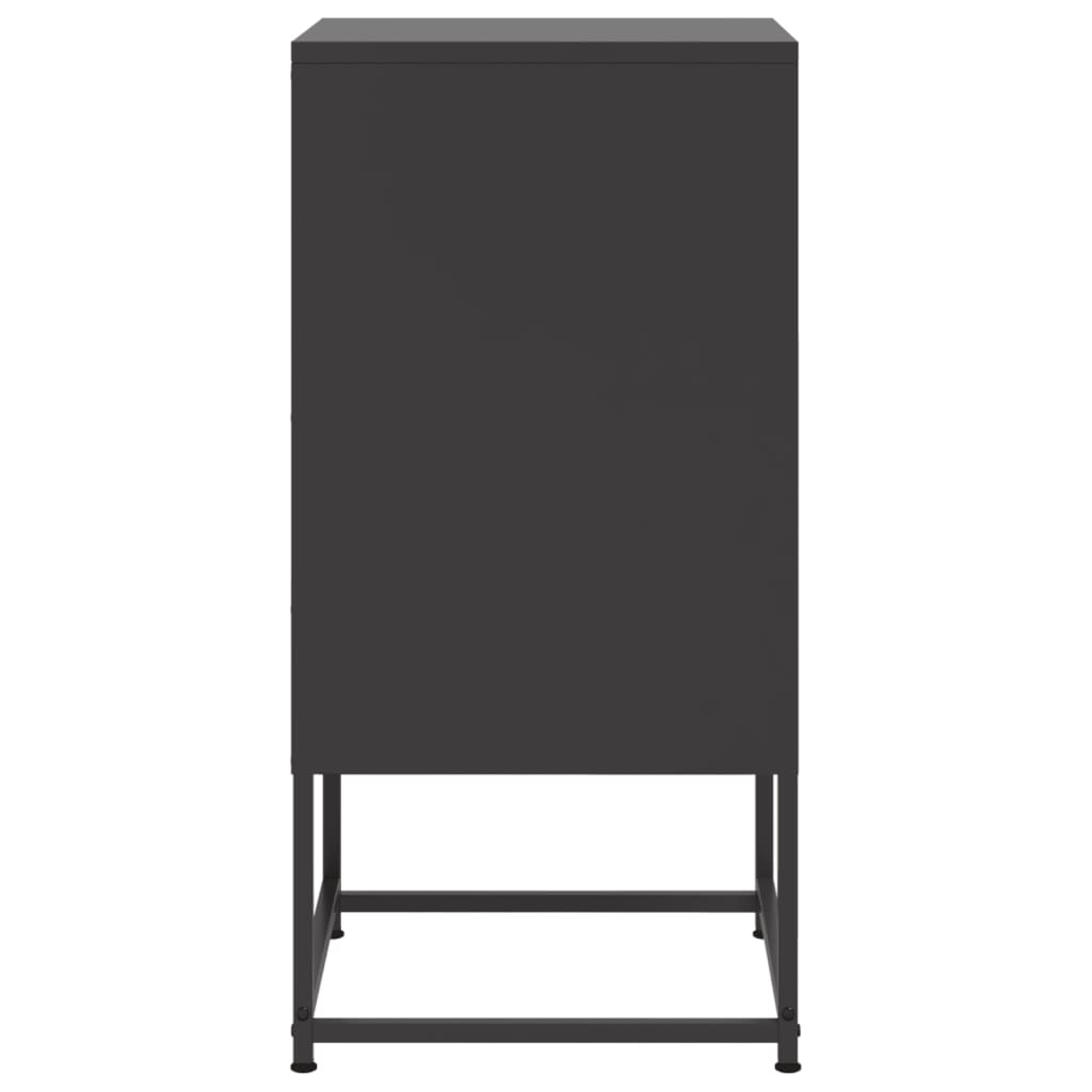 Bedside Cabinet Black 36x39x78 cm Steel