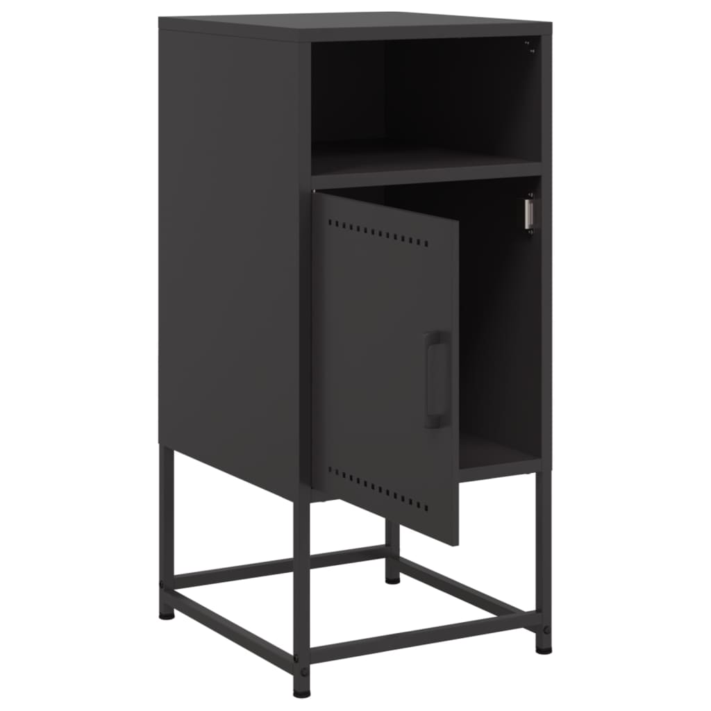 Bedside Cabinet Black 36x39x78 cm Steel