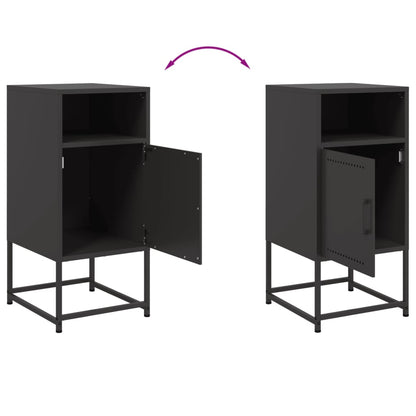 Bedside Cabinet Black 36x39x78 cm Steel