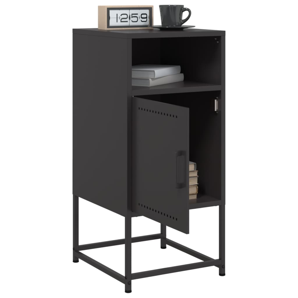 Bedside Cabinets 2 pcs Black 36x39x78 cm Steel