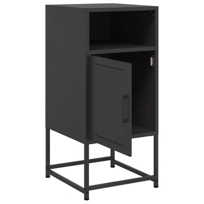 Bedside Cabinets 2 pcs Black 36x39x78 cm Steel