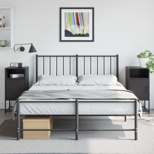 Bedside Cabinets 2 pcs Black 36x39x78 cm Steel