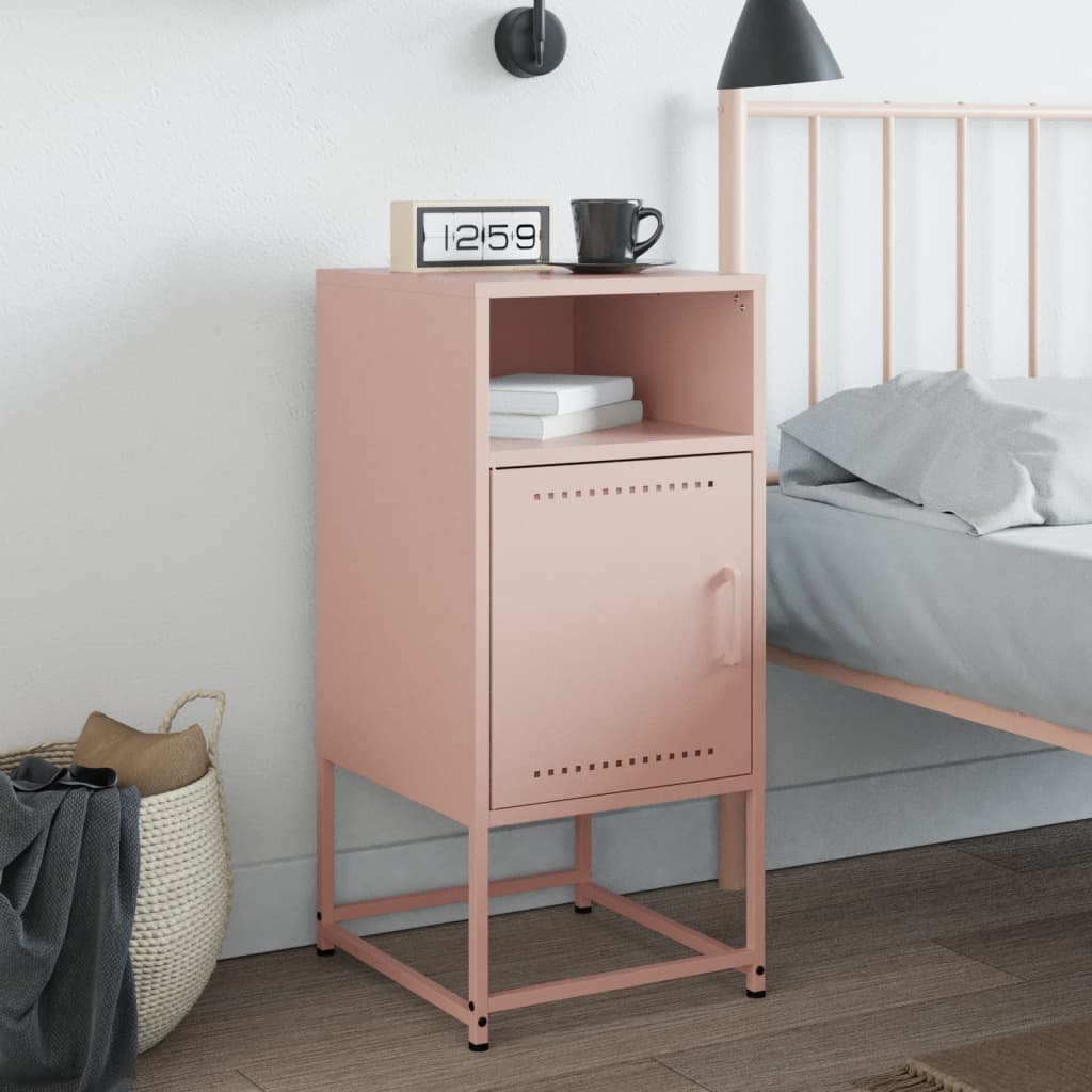 Bedside Cabinet Pink 36x39x78 cm Steel