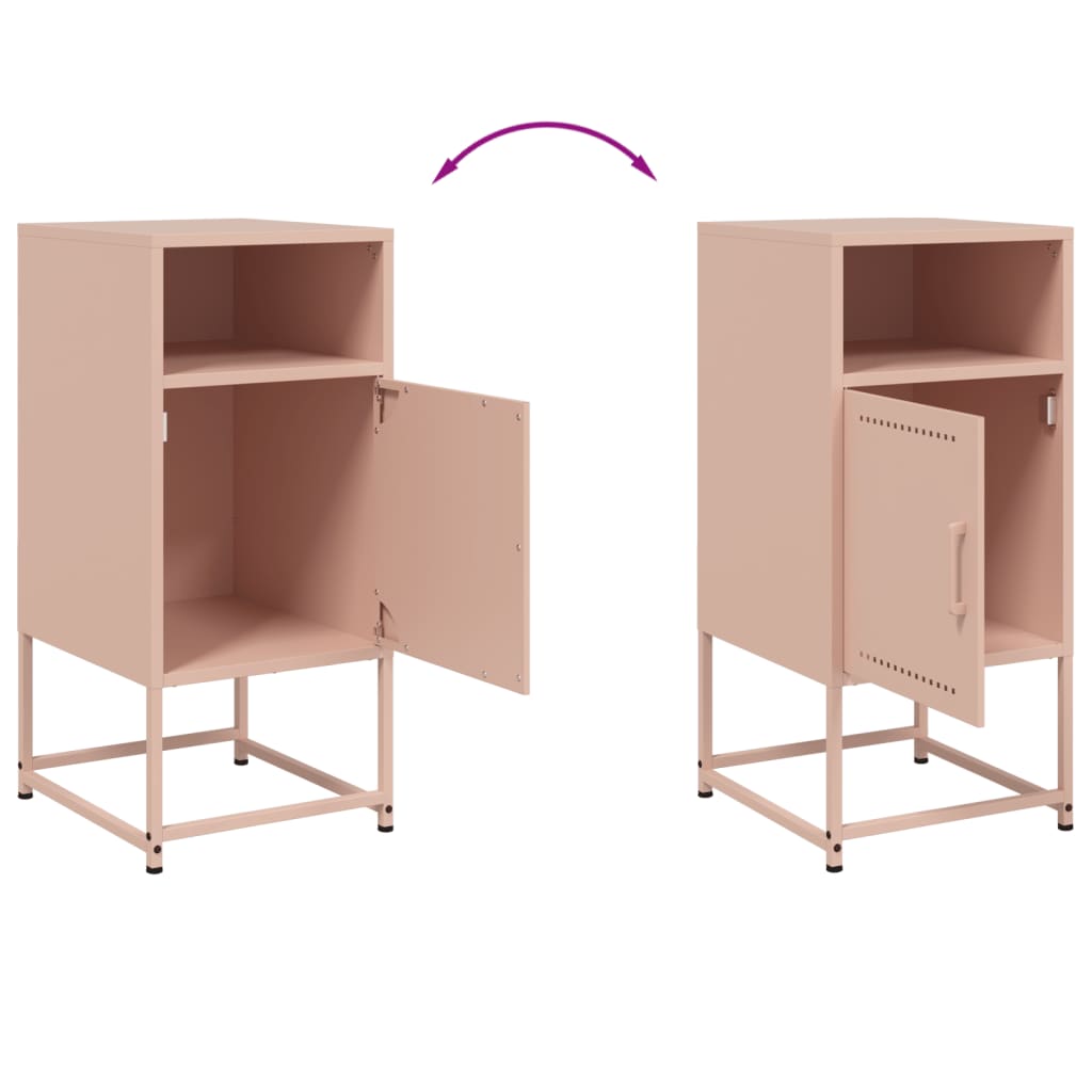 Bedside Cabinet Pink 36x39x78 cm Steel