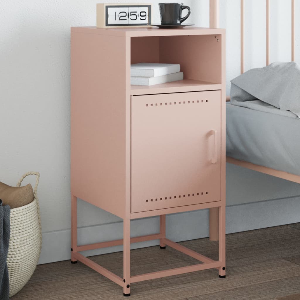 Bedside Cabinet Pink 36x39x78 cm Steel