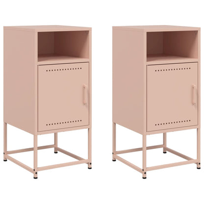 Bedside Cabinets 2 pcs Pink 36x39x78 cm Steel