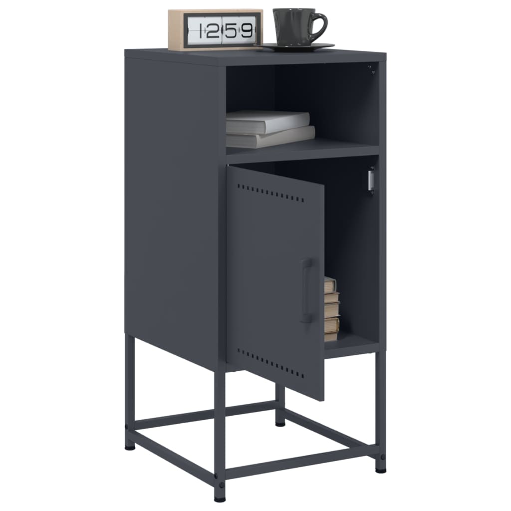 Bedside Cabinet Anthracite 36x39x78 cm Steel