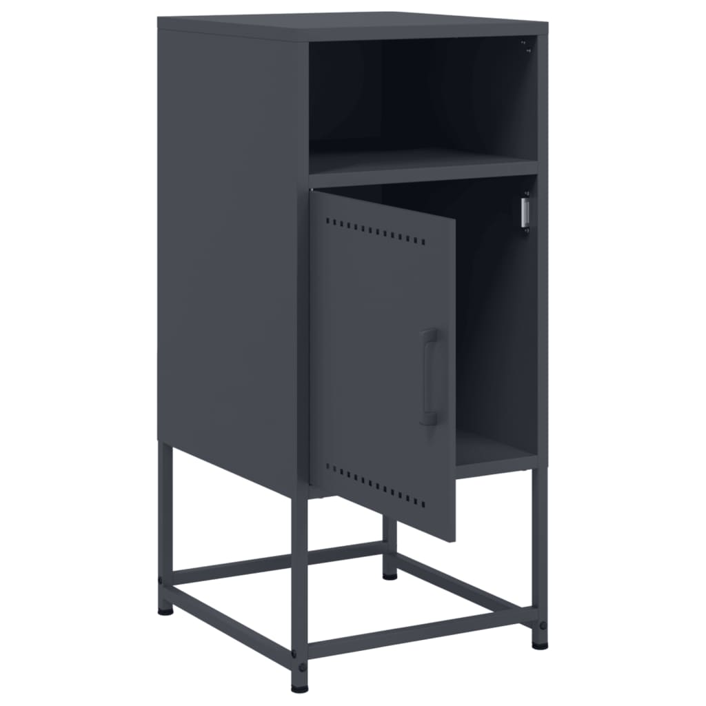 Bedside Cabinet Anthracite 36x39x78 cm Steel