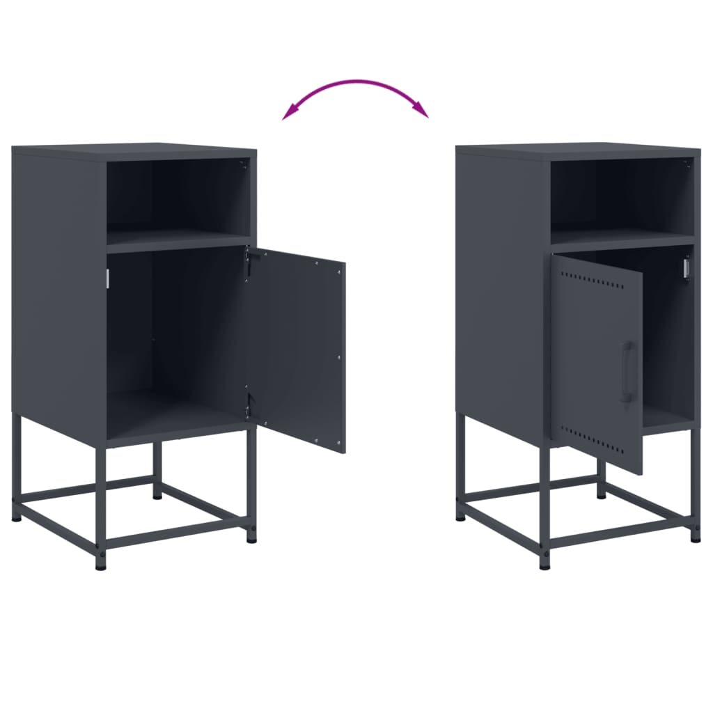 Bedside Cabinets 2 pcs Anthracite 36x39x78 cm Steel