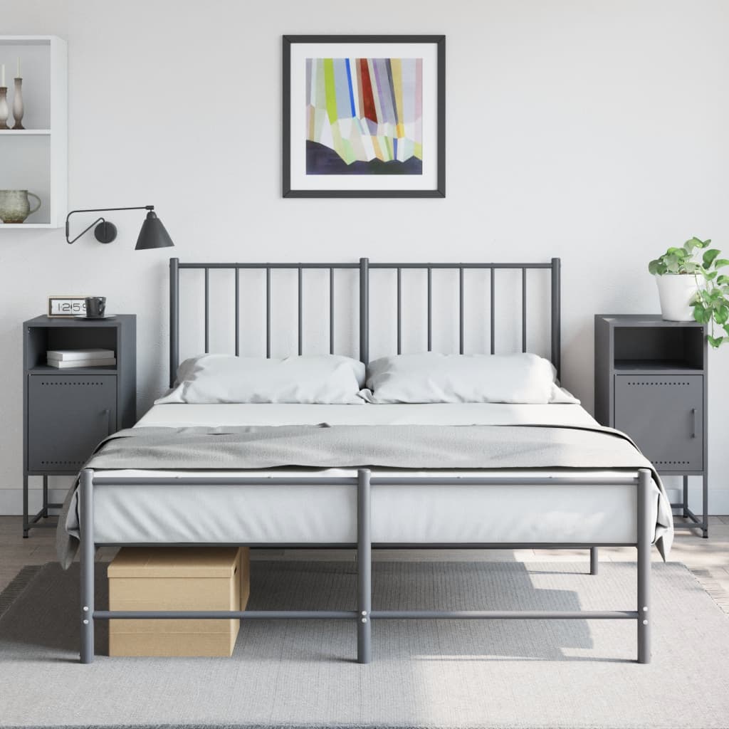 Bedside Cabinets 2 pcs Anthracite 36x39x78 cm Steel