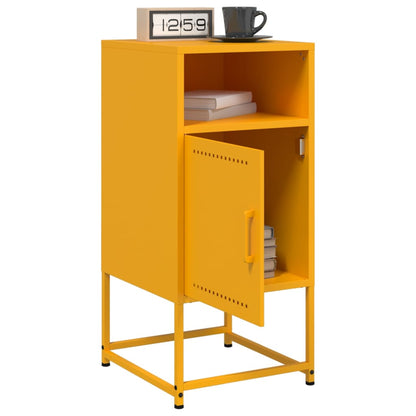 Bedside Cabinets 2 pcs Mustard Yellow 36x39x78 cm Steel