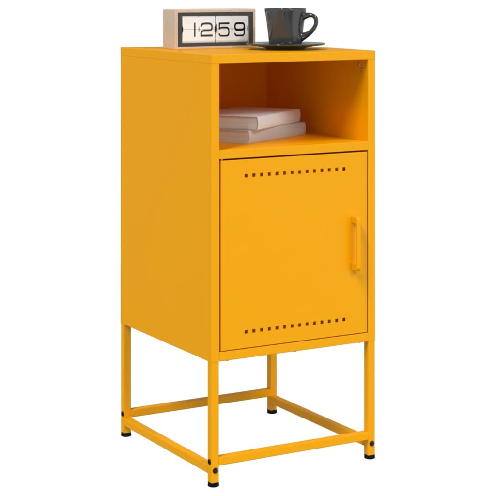 Bedside Cabinets 2 pcs Mustard Yellow 36x39x78 cm Steel