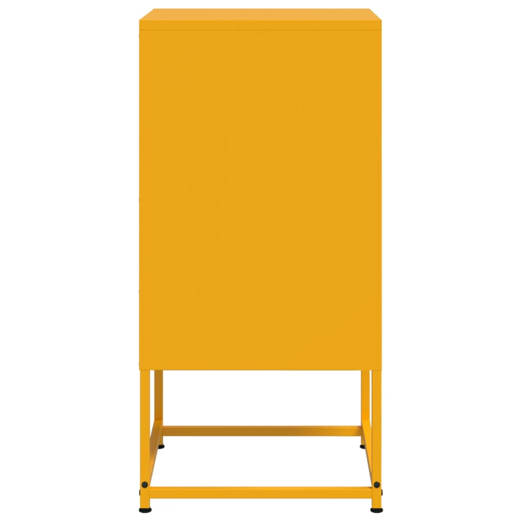 Bedside Cabinets 2 pcs Mustard Yellow 36x39x78 cm Steel