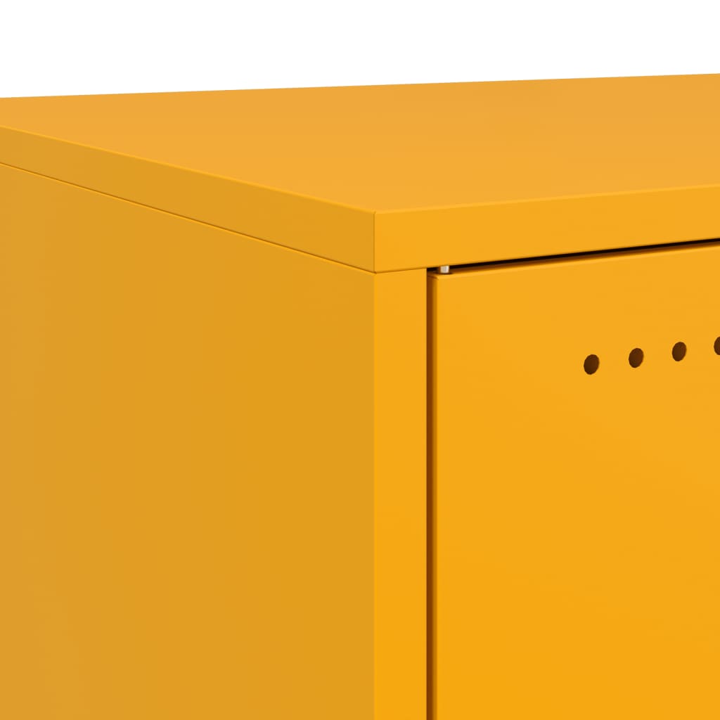 Bedside Cabinets 2 pcs Mustard Yellow 36x39x78 cm Steel