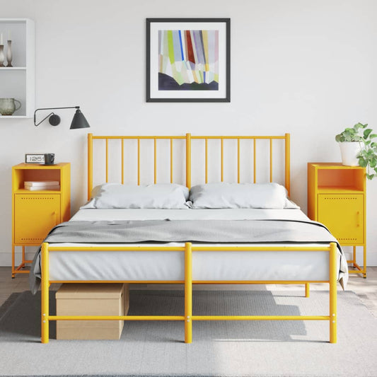 Bedside Cabinets 2 pcs Mustard Yellow 36x39x78 cm Steel