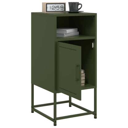 Bedside Cabinet Olive Green 36x39x78 cm Steel